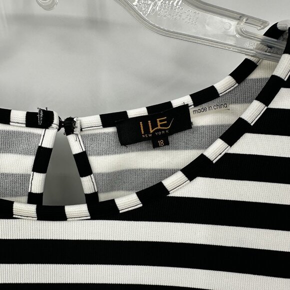 ILE NEW YORK shift sheath dress multi color 18 bell sleeve career business - Picture 8 of 9